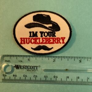 Im Your Huckleberry Embroidered Patch - Black, Red, White